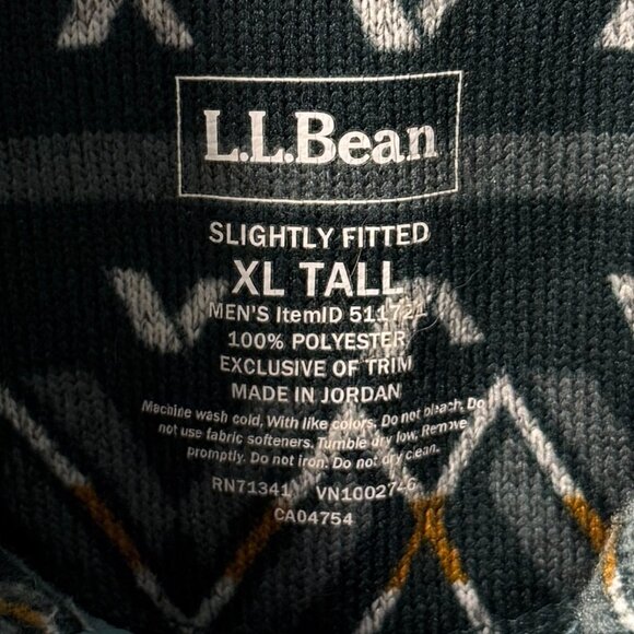 L.L. Bean Native American Motif Print Sweater Fleece Pullover Size XLT Fitted - Picture 4 of 7